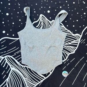 PINK Victoria's Secret Light Gray Ribbed Tank